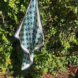 Vintage tri-colour silk scarf